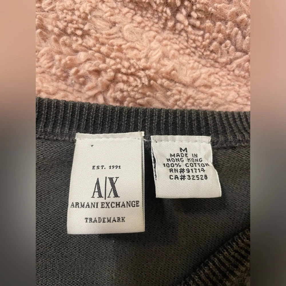 Vintage Armani Exchange Men’s V-Neck Logo Sweater
